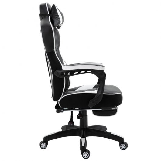 Vinsetto Silla Ergonómica con Reposapiés Blanca/Negra