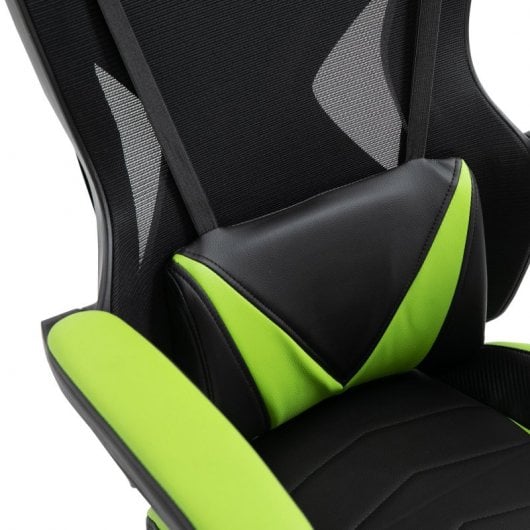 Vinsetto Silla Gaming con Reposapiés Verde/Negra