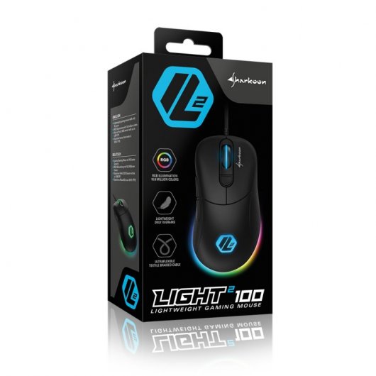 Mouse da gioco Sharkoon Light² 100 5000 DPI Nero