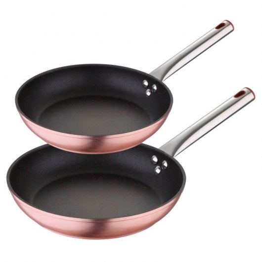 Bergner Neon Rosé Gold Set 2 Sartenes de Aluminio 20 y 30cm