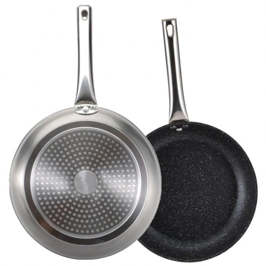Bergner Neon Silver Set de Sartenes de Aluminio 20 y 30 cm + Set de 4 Utensilios de Cocina