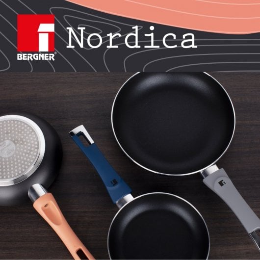 Bergner Nórdica Set de Sartenes de Aluminio 18, 20 y 24 cms + Set de 5 Utensilios de Cocina