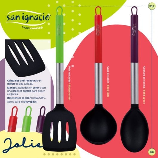 San Ignacio Set 3 Sartenes de Aluminio 20, 24 y 28cm + 3 Utensilios