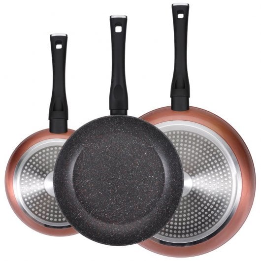 San Ignacio Set 3 Sartenes de Aluminio 20, 24 y 28cm + 3 Utensilios + 3 Recipientes Herméticos