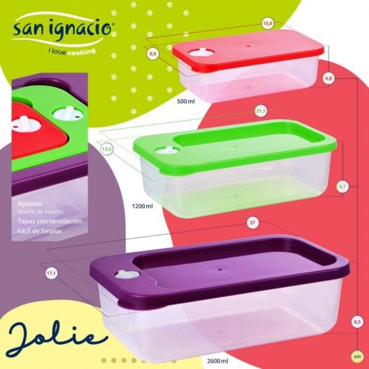 San Ignacio Set 3 Sartenes de Aluminio 20, 24 y 28cm + 3 Utensilios + 3 Recipientes Herméticos