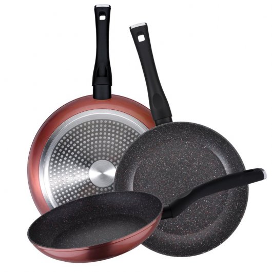 San Ignacio Venus Set 3 Sartenes de Aluminio 20, 24 y 28cm + 3 Utensilios