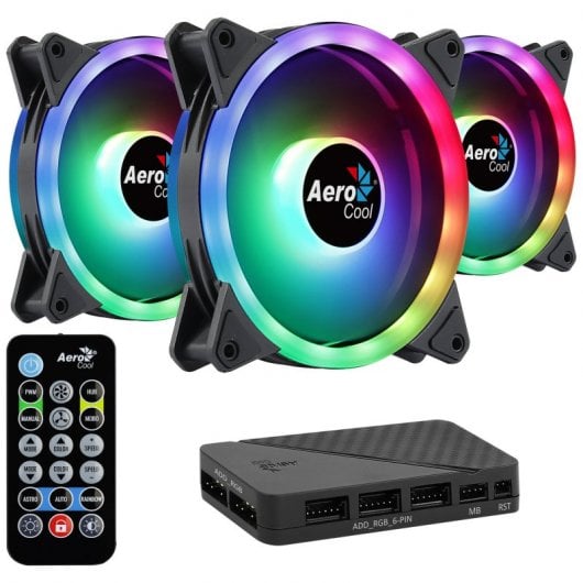 Aerocool DUO12PRO ARGB Kit 3 Ventiladores 120mm