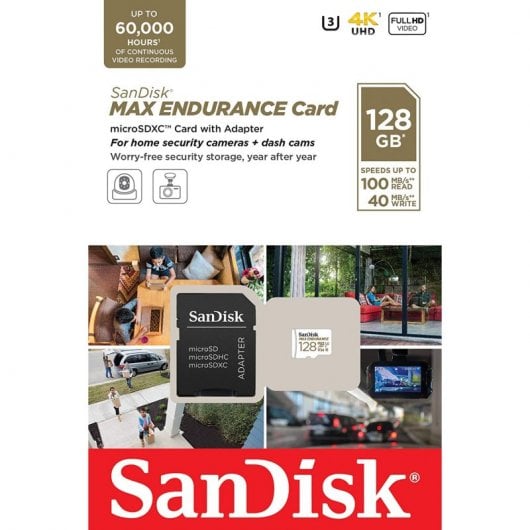 Sandisk Max Endurance MicroSDXC 128GB UHS-I Clase 10 + Adaptador SD