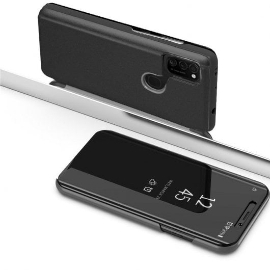 Cool Flip Cover Clear View Étui Noir pour Samsung M215 Galaxy M21 / M31