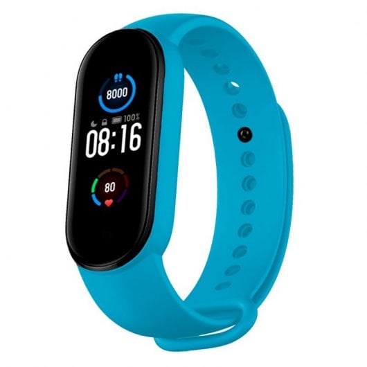 Bracelet lisse bleu clair cool pour Xiaomi Mi Band 5 / 6 / 7 / Amazfit Band 5