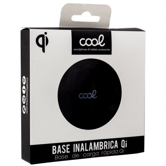 Cool Dock Base Cargador Smartphone Inalámbrico Qi Universal Carga Rápida Negro