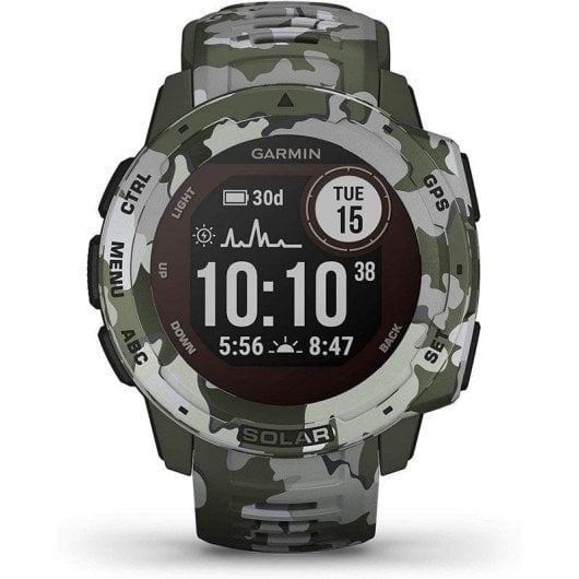 Garmin Instinct Solar GPS 45mm MIP Camuflado Lichen Camo Pulsómetro Monitor de Sono