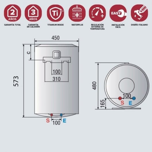 Ariston PRO1 R Thermos Électrique Vertical 50L C