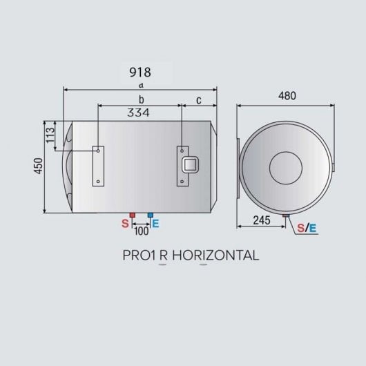 Ariston PRO1 R Termo Eléctrico Horizontal 100L C