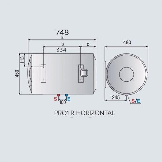 Ariston PRO1 R Termo Eléctrico Horizontal 80L C