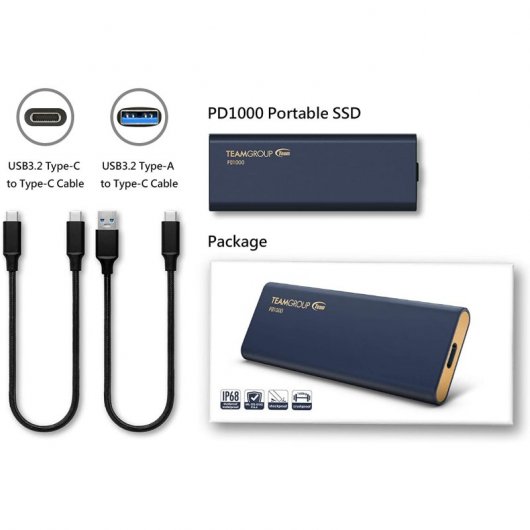 Team Group PD1000 SSD Externo 1TB USB 3.2