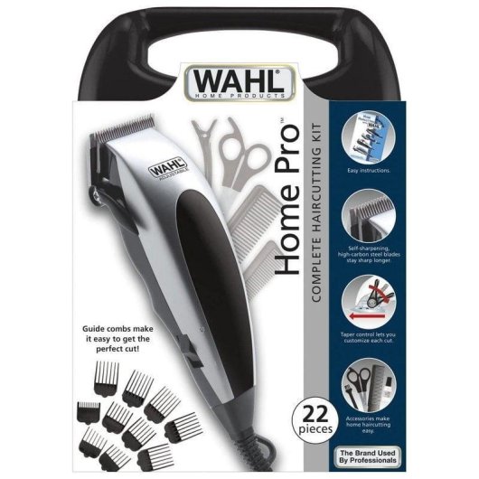 Tondeuse Homme Wahl Home Pro 2216 avec Fil 1-25mm 8 Sabots Kit 22 Accessoires