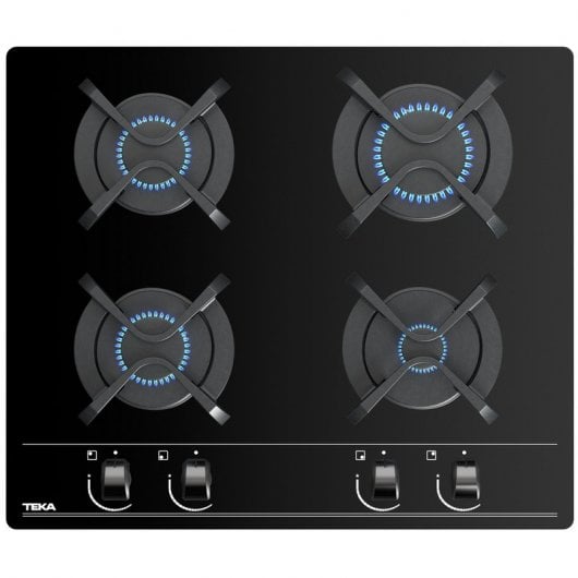 Teka GBC 64000 Placa de Gas Natural 4 Zonas Cristal Negro