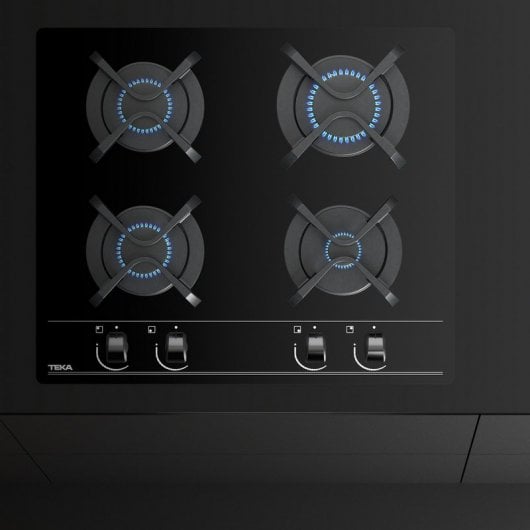 Teka GBC 64000 Placa de Gas Natural 4 Zonas Cristal Negro