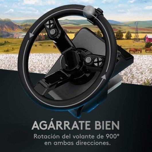 Logitech G Saitek Conjunto de Equipamento Pesado Volante 900 Graus + Pedais + Painel Lateral