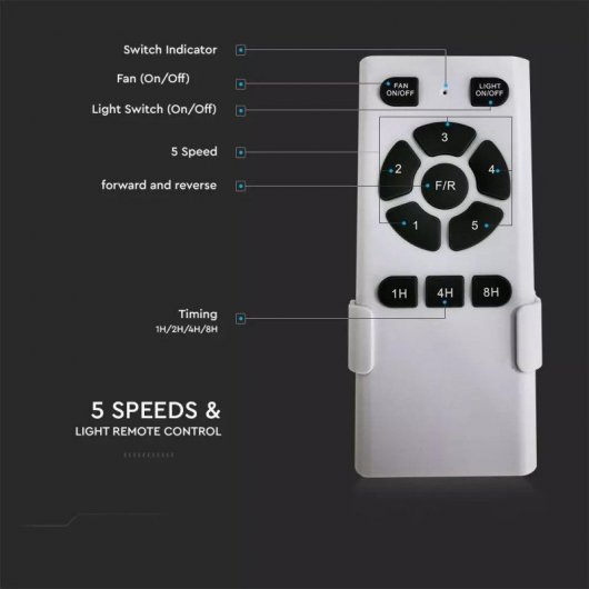 V-Tac VT-3042-3 Ventilador Techo con Luz y Mando 35W