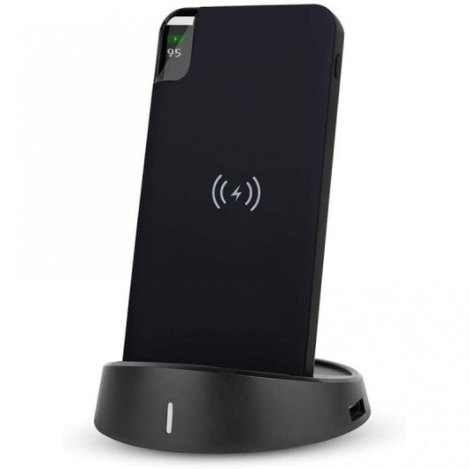 V-Tac VT-3509 PowerBank Inalámbrica Qi con Soporte 8000mAh Negra