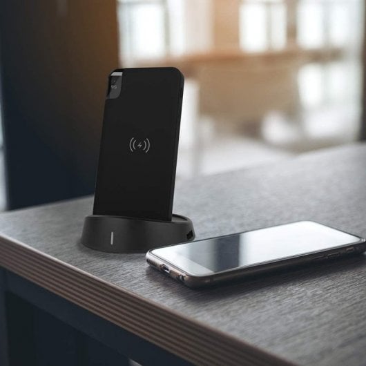 V-Tac VT-3509 PowerBank Inalámbrica Qi con Soporte 8000mAh Negra