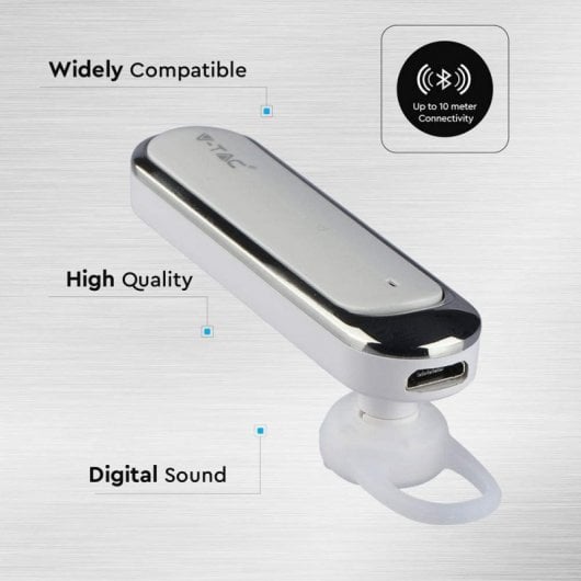 V-Tac VT-6800 Auricular Bluetooth Blanco