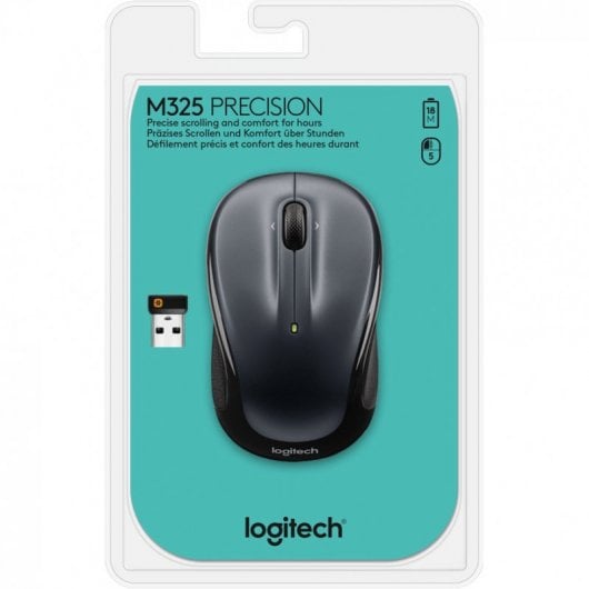 Logitech M325 Ratón Inalámbrico 1000 DPI Negro