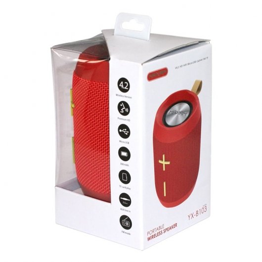 Maxam Altavoz Cilíndrico Bluetooth 5W Rojo