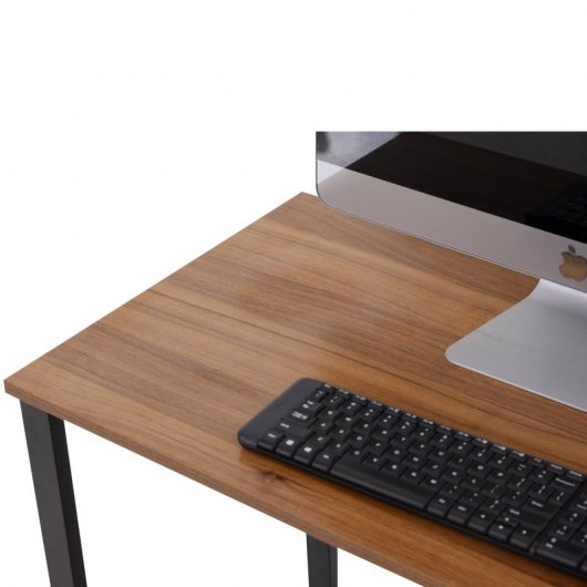 Homcom Mesa de Oficina en Forma de L con Estantes 152x152x78cm Nogal