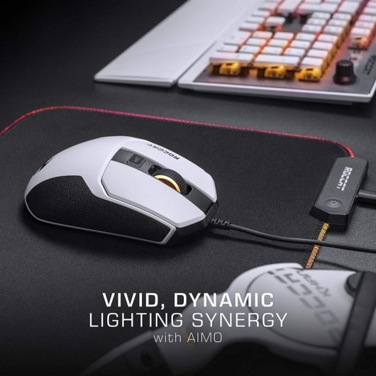 Roccat Kain 102 AIMO Ratón Gaming 8500 DPI Blanco