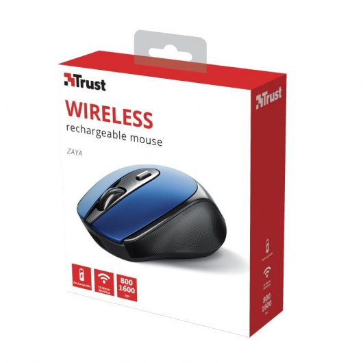 Trust Zaya mouse Ambidestro RF Wireless Ottico 1600 DPI Nero/Blu