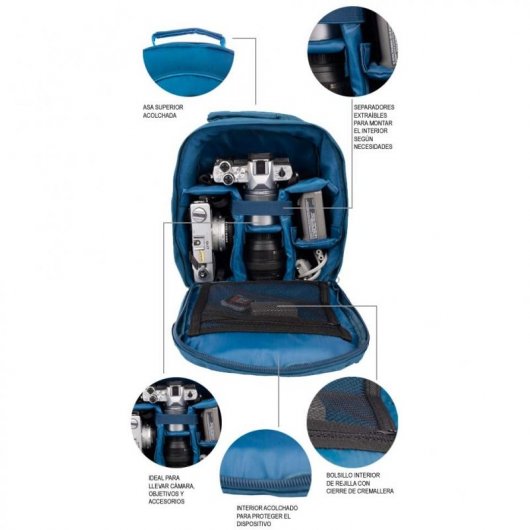 Smile Smart Winter Mochila para Accesorios de Fotografía Azul
