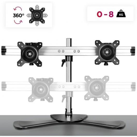 Duronic DM752 Soporte de Mesa Doble Monitores 15"-24" VESA 100x100 Máx 8 Kg