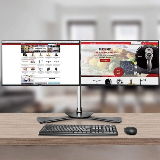 Duronic DM752 Soporte de Mesa Doble Monitores 15"-24" VESA 100x100 Máx 8 Kg