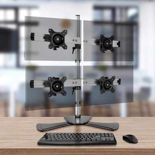 Duronic DM753 Soporte de Mesa 4 Monitores 15"-24" VESA 100x100 Máx 8 Kg