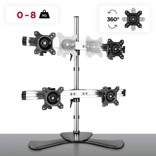Duronic DM753 Soporte de Mesa 4 Monitores 15"-24" VESA 100x100 Máx 8 Kg