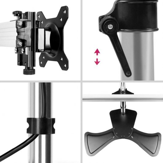 Duronic DM753 Soporte de Mesa 4 Monitores 15"-24" VESA 100x100 Máx 8 Kg