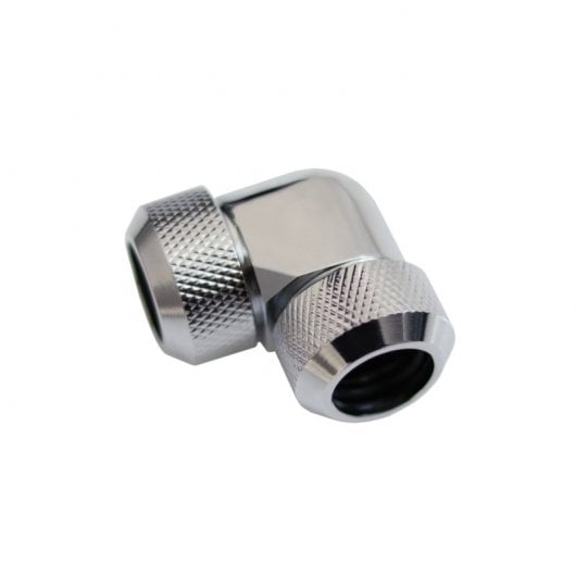 Alphacool Eiszapfen 13mm HardTube Conector en L de 90 ° para Tubos de Plexi-Latón Cromo