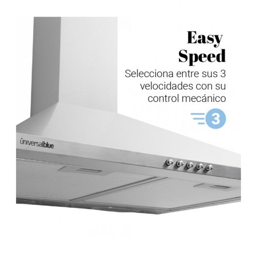 Universal Blue Everest 2060 Campana Decorativa Piramidal 60cm Inox