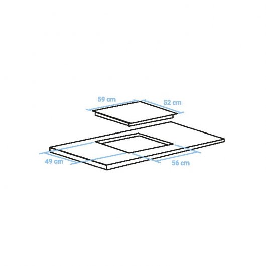 Universal Blue Meissa 3069W Placa Inducción 3 Zonas 60cm Blanca