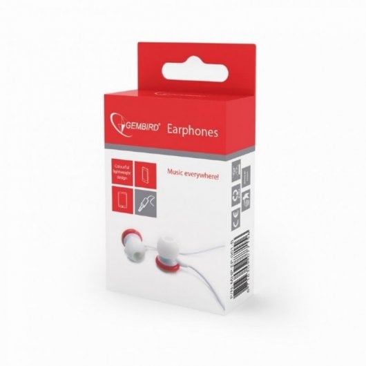 Gembird MHP-EP-001-R cuffia e auricolare Cuffie Cablato In-ear MUSICA Rosso, Bianco