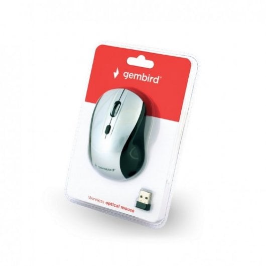 Gembird MUSW-4B-02-BS Ratón Óptico Inalámbrico 1600DPI Negro/Plata