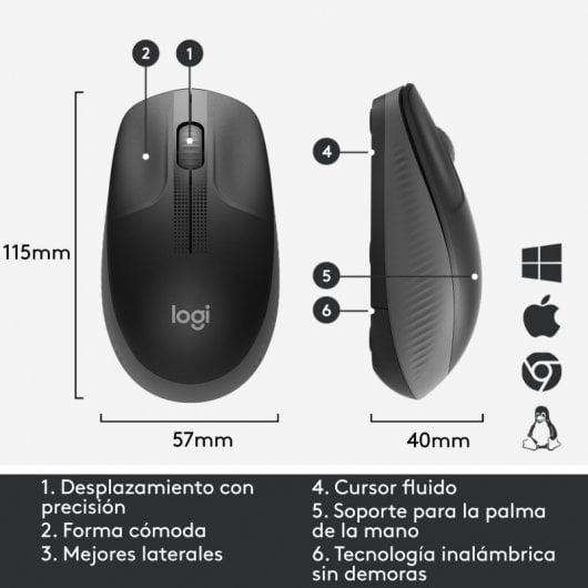 Logitech M190 Maus Büro Beidhändig RF Wireless Optisch 1000 DPI