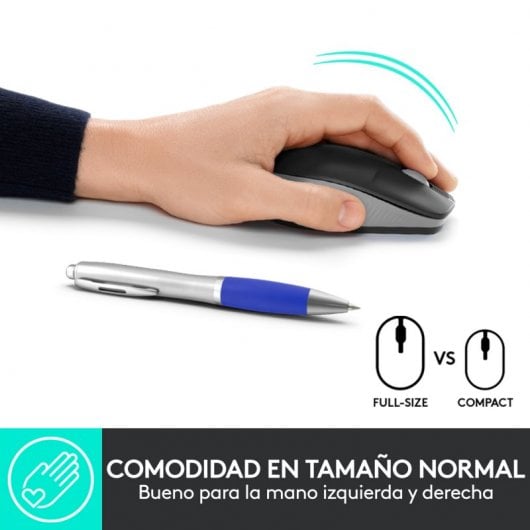 Logitech M190 Mouse Ambidestro RF Wireless Ottico 1000 DPI Nero/Grigio