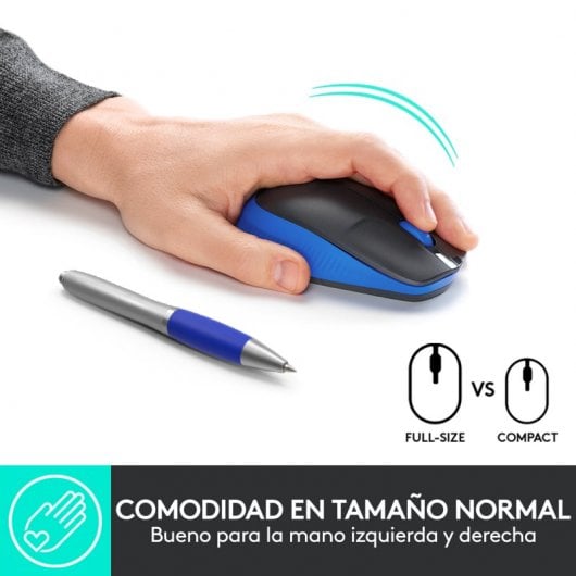 Logitech M190 Mouse Ambidestro RF Wireless Ottico 1000 DPI Azurro