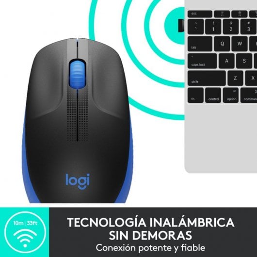 Logitech M190 Mouse Ambidestro RF Wireless Ottico 1000 DPI Azurro