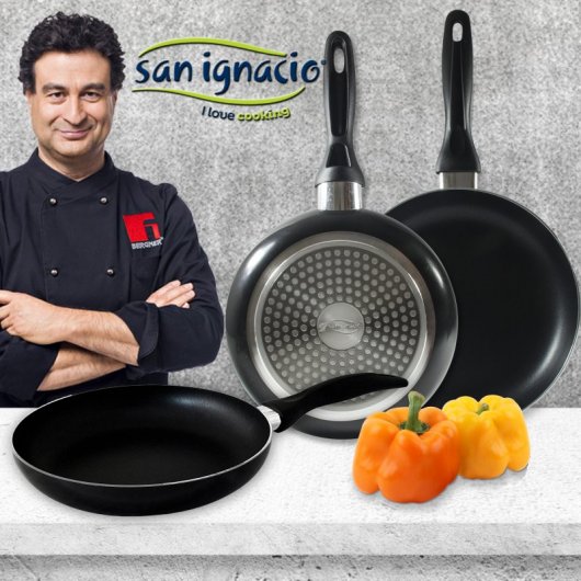 San Ignacio Porto Batería de Cocina 4 Piezas + Set de 3 Sartenes + 5 Utensilios