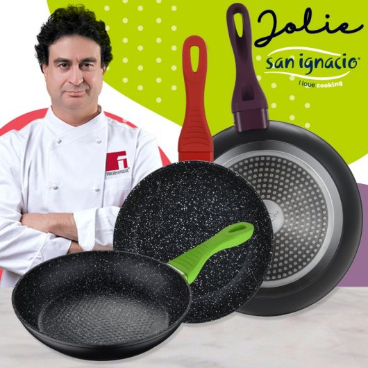 San Ignacio Jolie Set de 3 Sartenes de Aluminio Forjado 18, 22 y 26cm